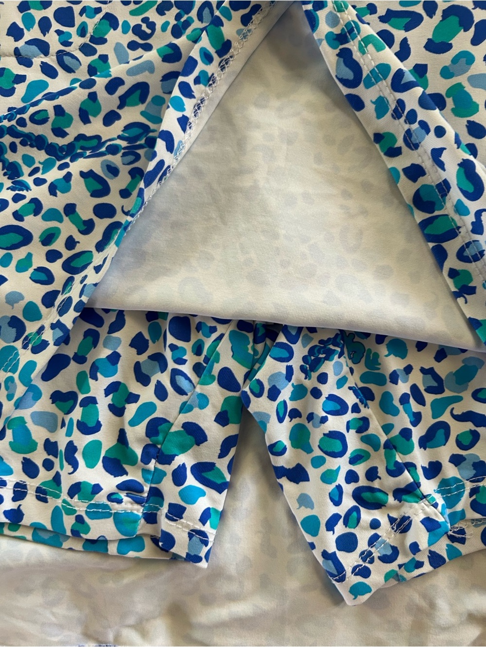 Lulu-B Blue & Teal Palm Print skort - Picture 2 of 4
